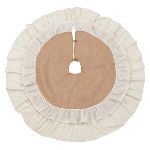 Natural Cotton and Jute Ruffle Tree Skirt - 56" Round